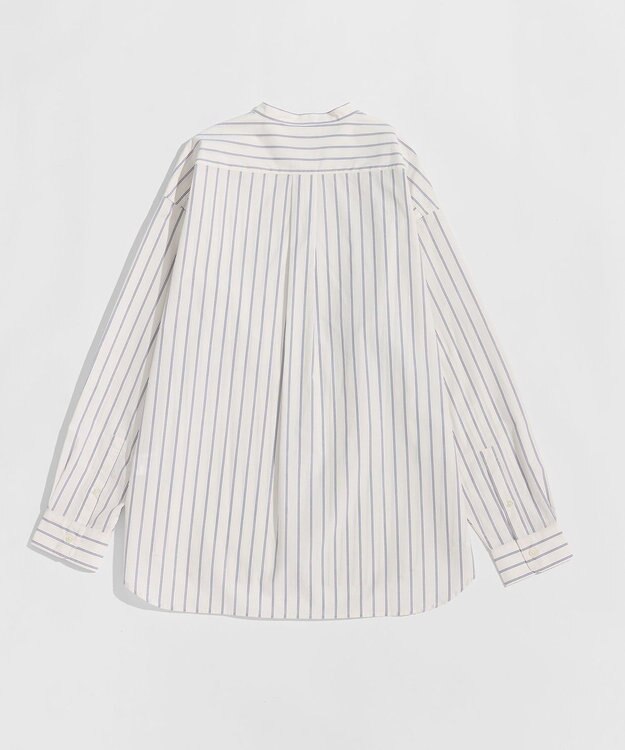LENO BAND COLLAR SHIRTS 《UNISEX》 バンドカラーシャツ WHITE STRIPE