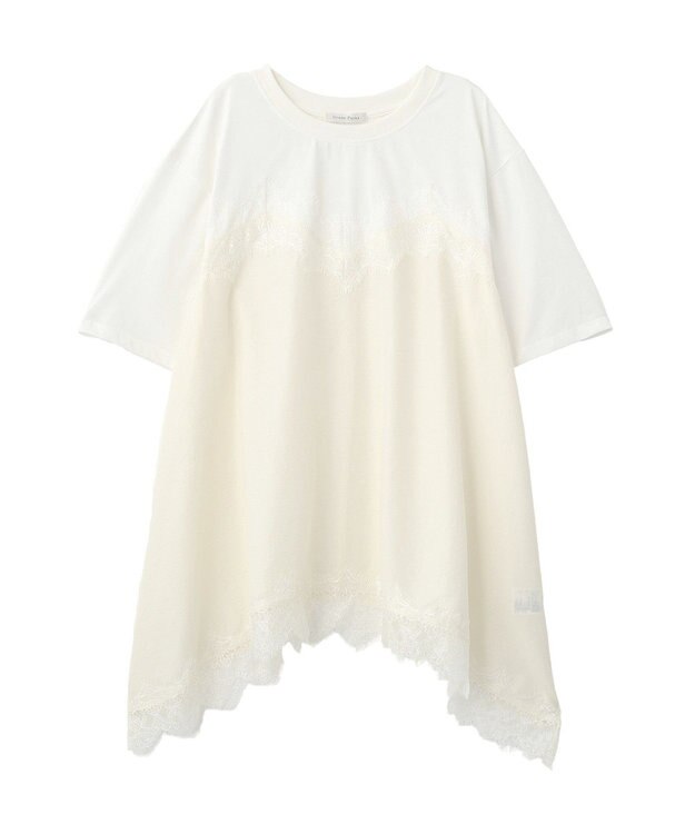 Green Parks レースキャミドッキングプルオーバー Off White