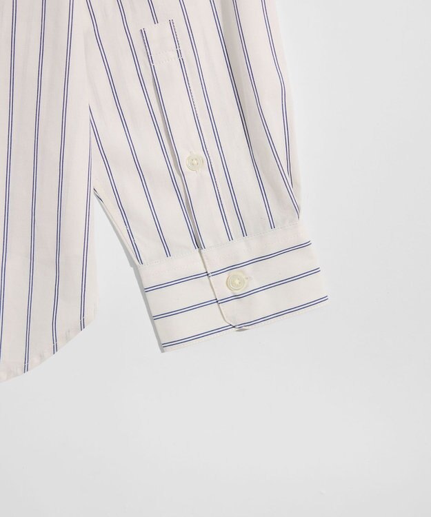 LENO BAND COLLAR SHIRTS 《UNISEX》 バンドカラーシャツ WHITE STRIPE