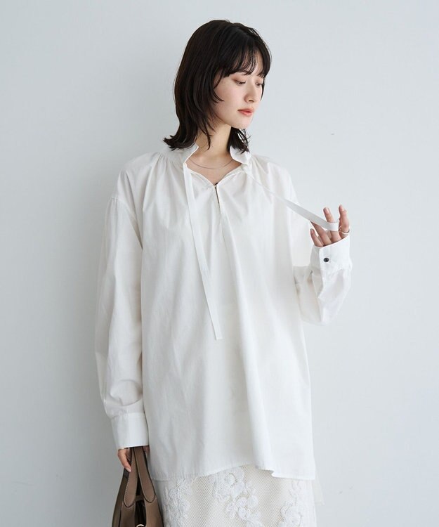 YECCA VECCA タイプライタースキッパーオーバーシャツ Off White