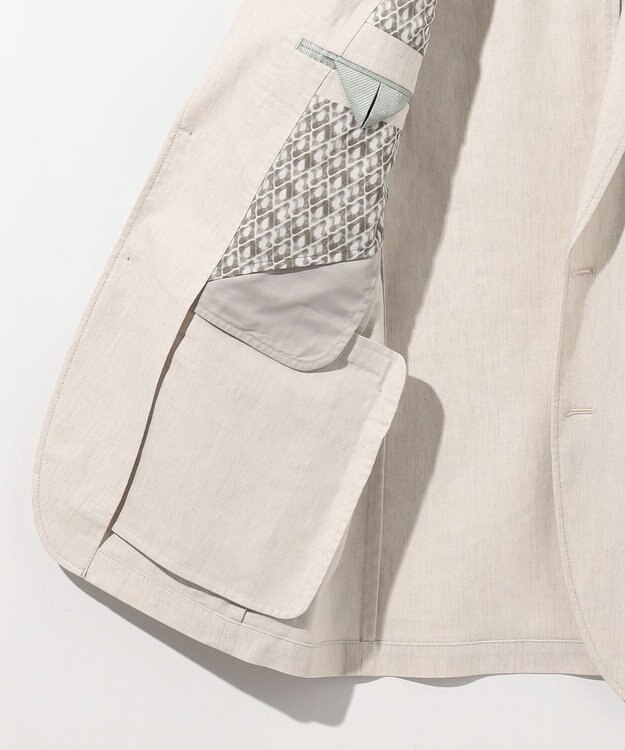 JOSEPH ABBOUD 【清涼/ストレッチ】ストレッチリネンシャンブレー ジャケット アイボリー系