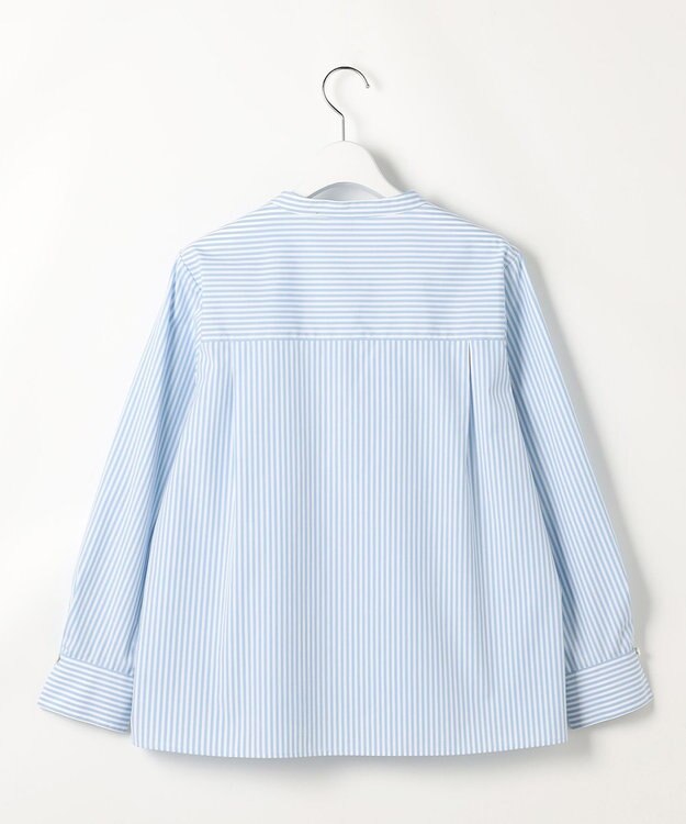 J.PRESS LADIES L 【WEB限定カラーあり】コンパクトエステネージュ スキッパー ブラウス 【WEB限定】サックスストライプ系2