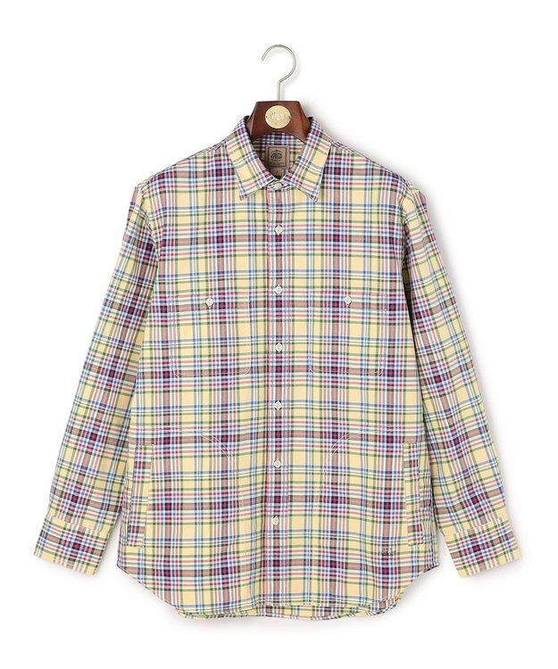J.PRESS MEN オックスフォードマルチカラーチェック シャツブルゾン イエロー系3