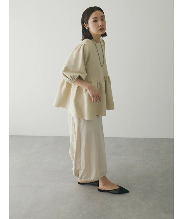 Green Parks armonia. ウエストギャザー袖ボリュームニット Ivory