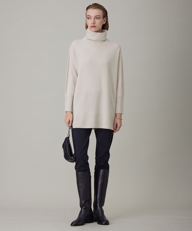 ICB 【洗える】テックストレッチ レギンスパンツ ブラック系