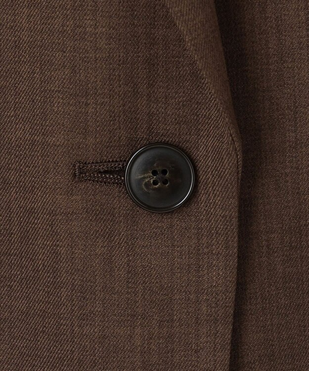 自由区 【接触冷感・速乾・UVカット・撥水・防シワ】リネンライクツイル ミドル丈ジレ ダークブラウン系