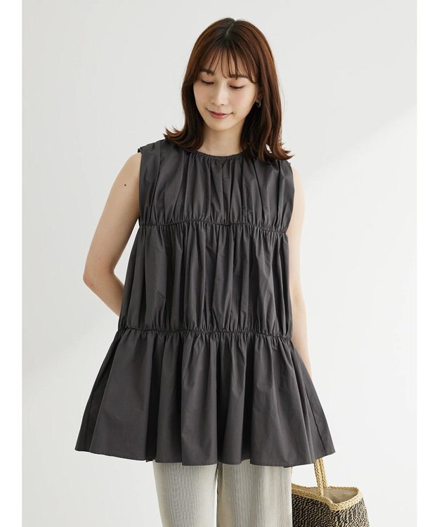 Green Parks ・ＥＬＥＮＣＡＲＥ　ＤＵＥ　ティアードノースリチュニック Charcoal Gray