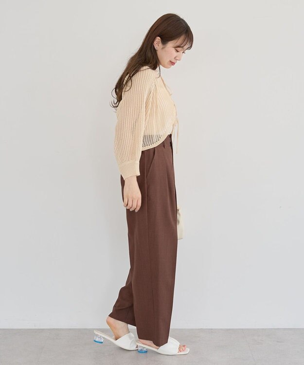 Green Parks ・ＥＬＥＮＣＡＲＥ　ＤＵＥ　２ｗａｙメッシュカーディガ Beige
