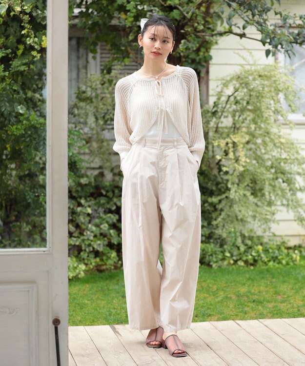 Green Parks ・ＥＬＥＮＣＡＲＥ　ＤＵＥ　２ｗａｙメッシュカーディガ Off White