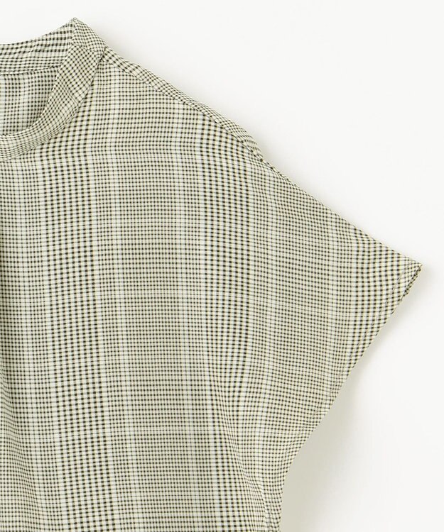 ANY 【洗濯機可能】プリントブラウス モカ系チェック