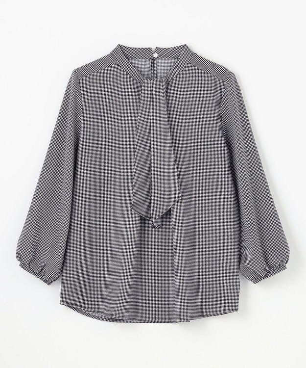 ANY 【洗濯機可】ボータイブラウス ブラック