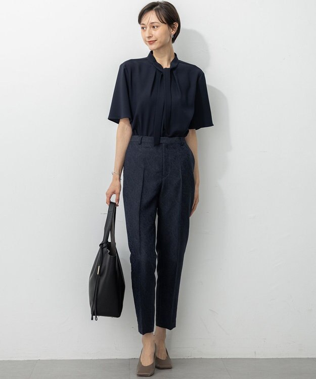 23区 【一部店舗限定/洗える】リネンライクジャカード セットアップ ネイビー系
