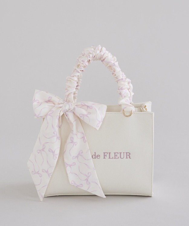 Maison de FLEUR スカーフ付きギャザーハンドル２Ｗａｙバッグ Pink