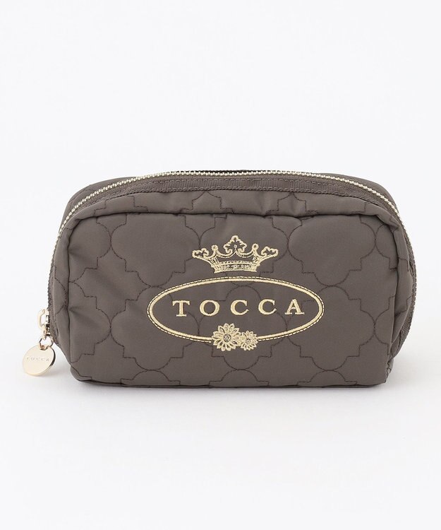 TOCCA 【撥水】CHECKER CLOVER POUCH ポーチ カーキ系
