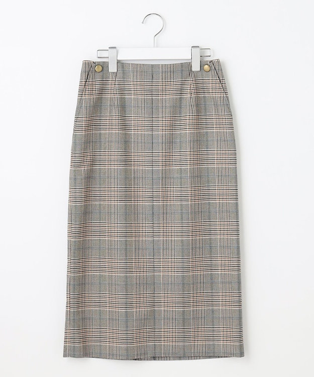 J.PRESS LADIES 【洗える】PL/Visストレッチチェック スカート グレー系3