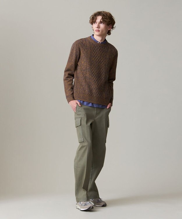 J.PRESS MEN 【KING SIZE】【Cash Lamb’s wool】ケーブルニット / クルー イエロー系