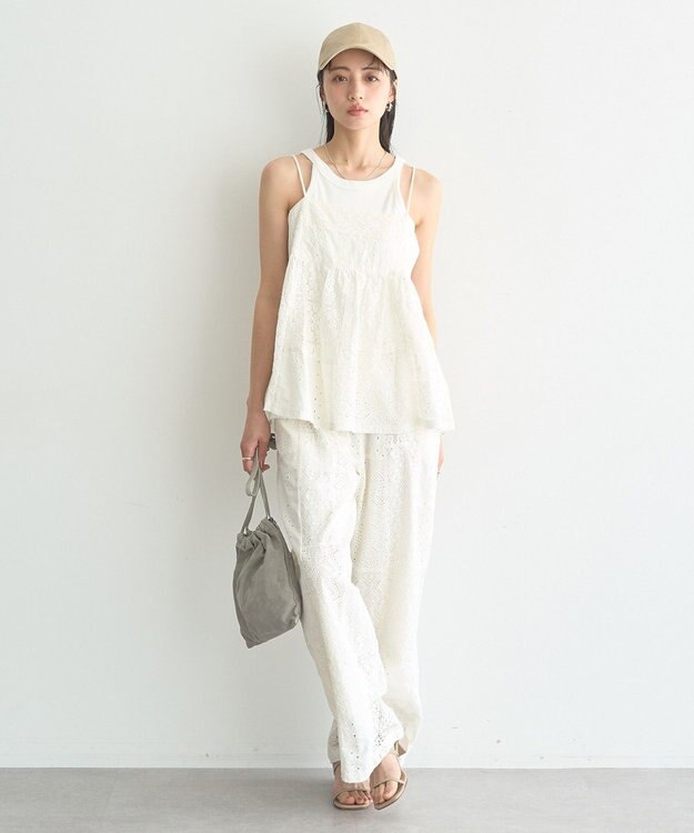 earth music&ecology 【UVカット】アソートロゴCAP Ivory