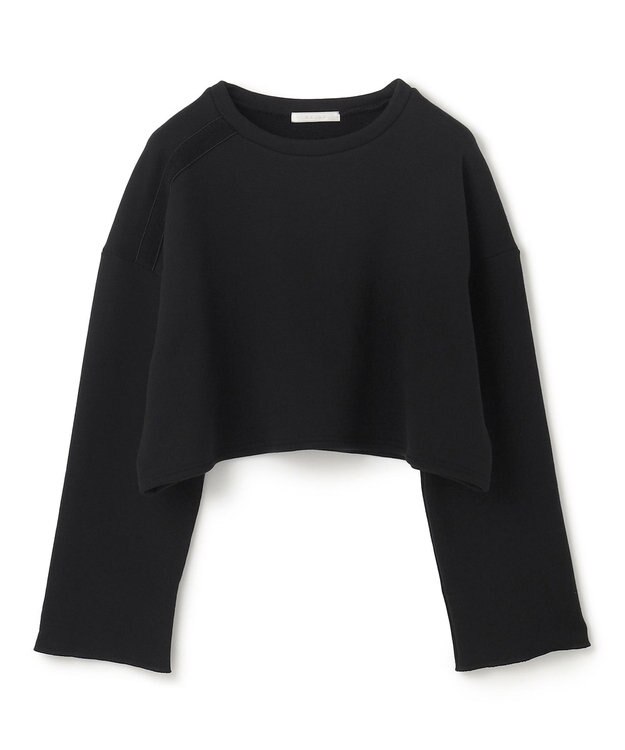 BEIGE， 【BEIGE,ecru/WEB限定・洗える】LOOP BACK / コットンスウェットクロップドトップス Black