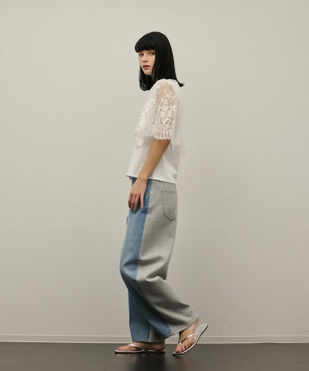 GRACE CONTINENTAL レースフレアカットトップ ホワイト
