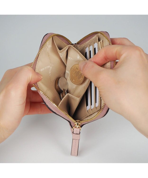 PELLE BORSA ラウンドファスナーミニ財布 Fine Goods フィーネグッズ 5453 ペールピンク