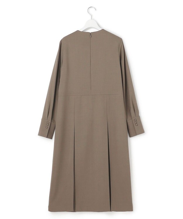 ICB 【UVカット・洗える】ウール2WAYストレッチ 長袖ワンピース モカ