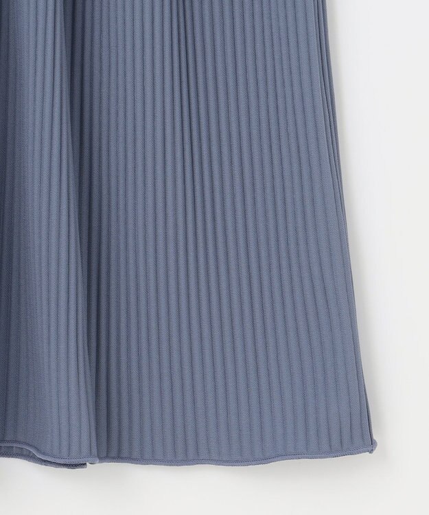 ANY SIS 【接触冷感・吸水速乾・UVケア】エアリードレープスムースプリーツ ワンピース スモーキーブルー