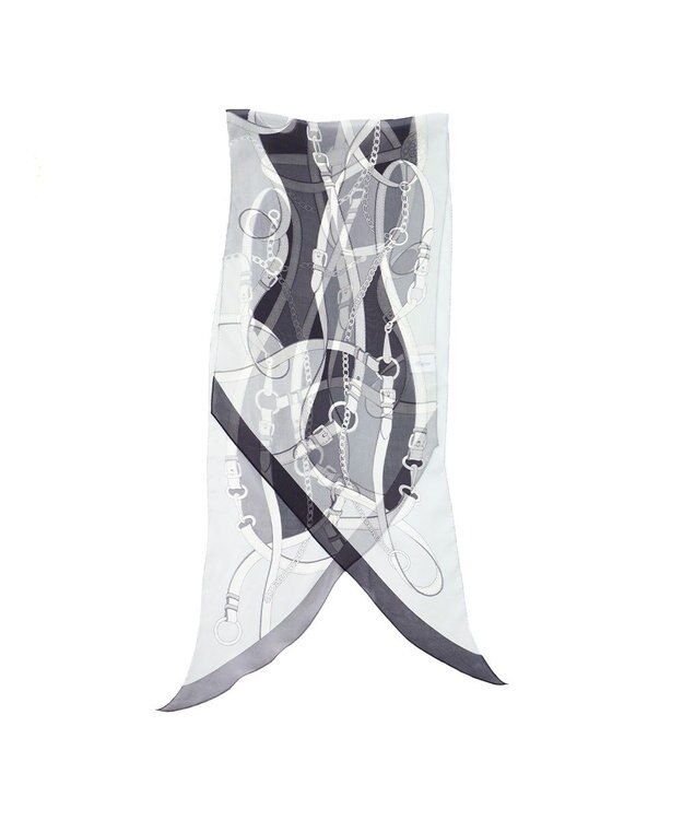 Marca ＜洗えるシルク＞【Marcaオリジナル】フローイングベルト剣先 ウォッシャブル シルクローン 剣先ストール ブラック