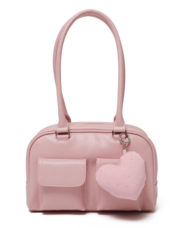 WEGO 【痛バ＆推し活】チャーム付きボストン痛バッグ ライトピンク