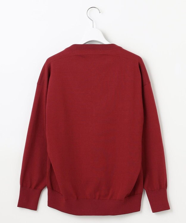 23区 【SLOW/一部店舗限定】コットンシルク Vネック ニット ワイン系