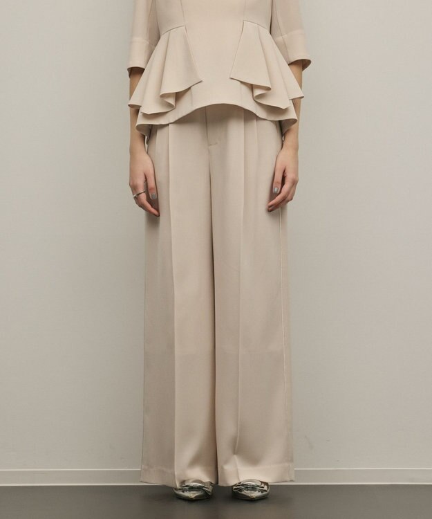 GRACE CONTINENTAL トリアセタックワイドパンツ ベージュ