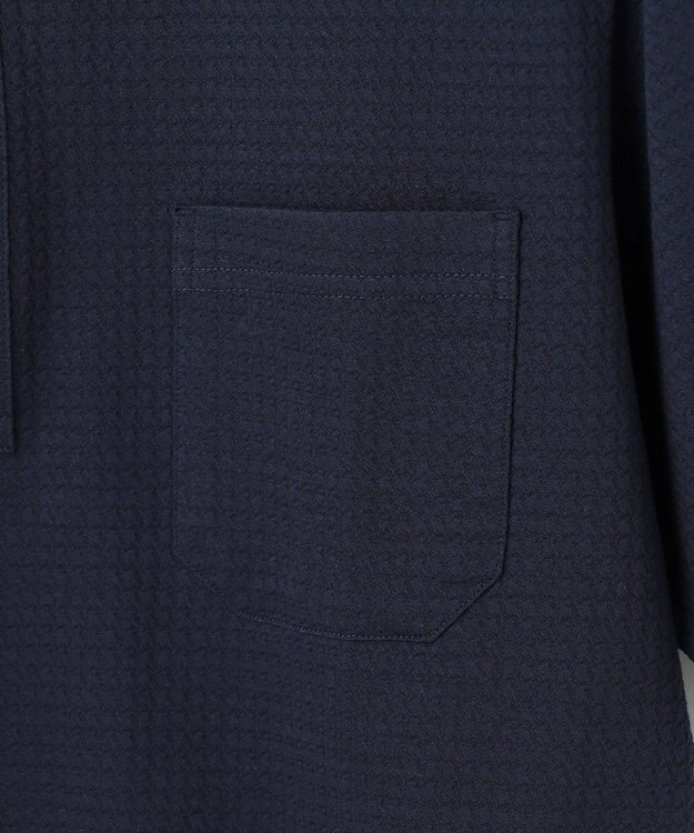 JOSEPH ABBOUD 【吸水速乾/上質感】千鳥サッカーポロシャツ ネイビー系