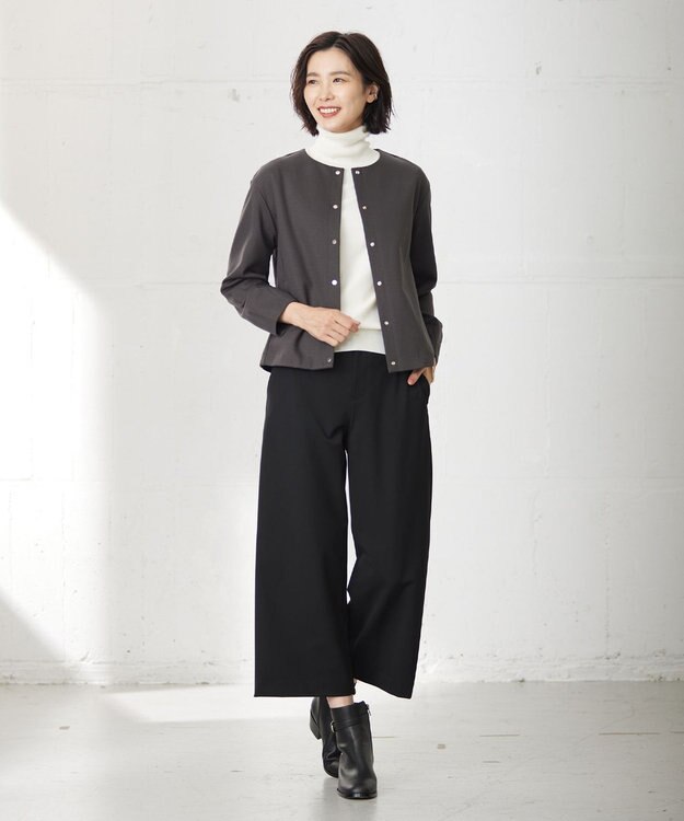 J.PRESS LADIES ミラノリブ カーディガン グレー系