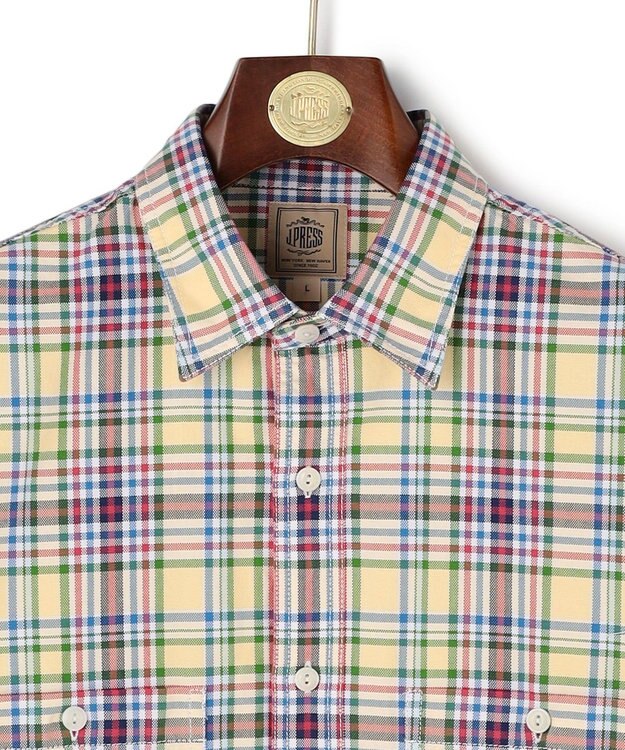 J.PRESS MEN オックスフォードマルチカラーチェック シャツブルゾン イエロー系3