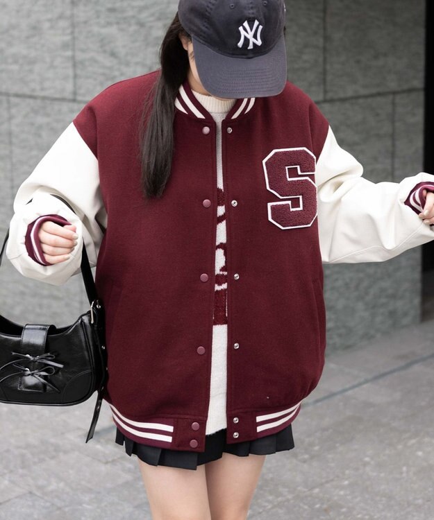 WEGO バックナンバリングビッグスタジャン ワイン