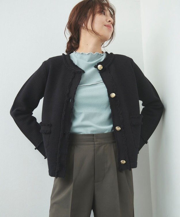 Feroux 【洗える】シアーメロー プルオーバー ライトグリーン系