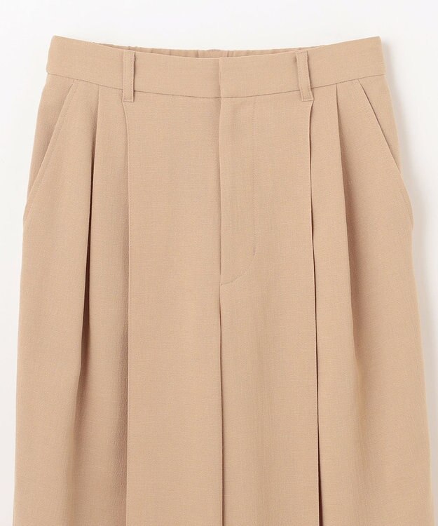 GRACE CONTINENTAL ストレッチスラブタックパンツ ベージュ