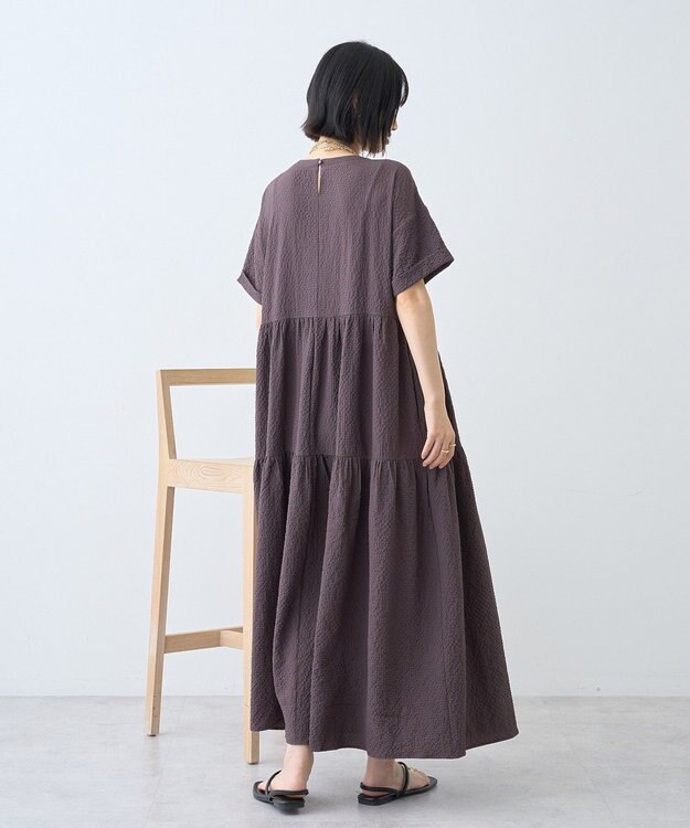 AMERICAN HOLIC 【先行予約】【WEB限定】サッカーティアードワンピース＜丈違い＞ Brown