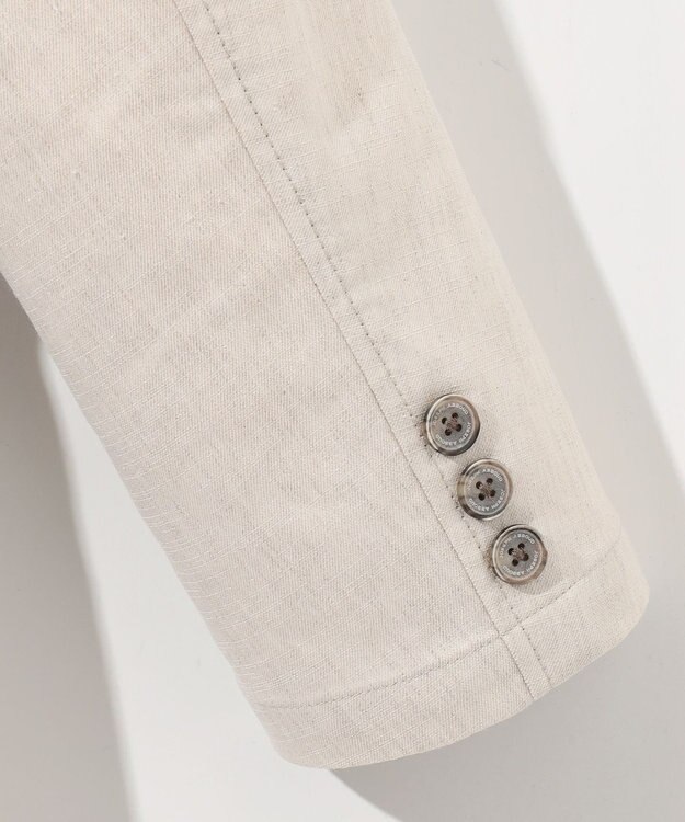 JOSEPH ABBOUD 【キングサイズ・清涼/ストレッチ】ストレッチリネンシャンブレー ジャケット アイボリー系