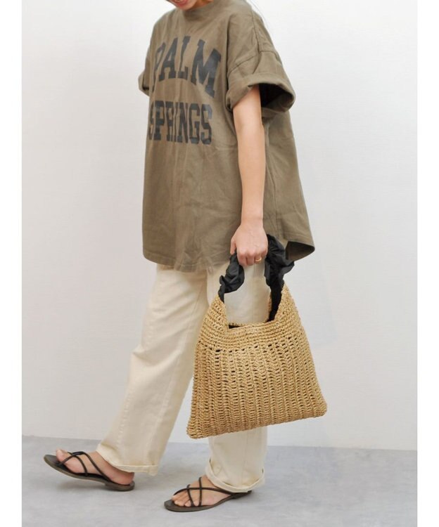 UNBILLION cachecache フリルワンハンドルペーパー手編みトート ブラック