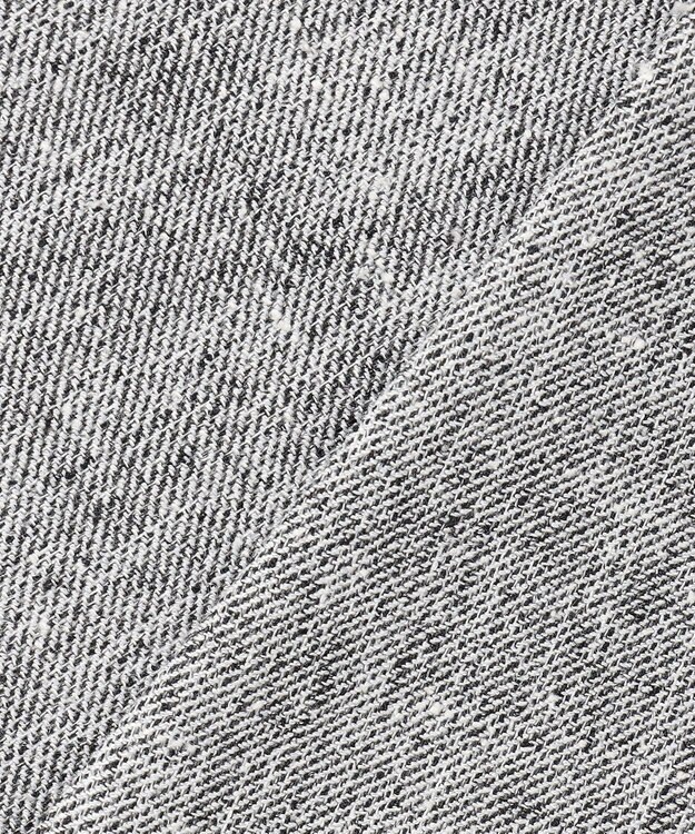 ICB L ストレッチMIXツイード 半袖ジャケット ブラックミックス