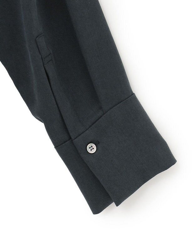 ICB 【洗える】 フィブリルツイル ロングシャツ ブラック系