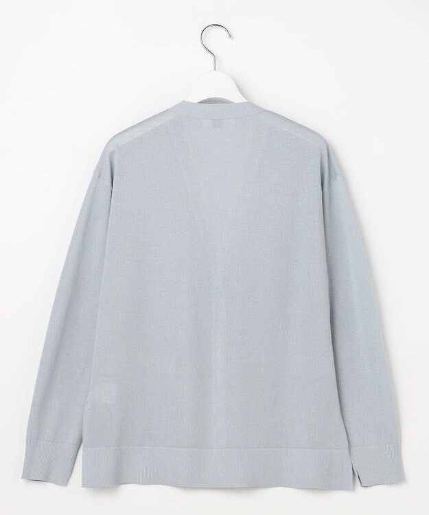 J.PRESS LADIES Vis/Pe スパーク ニット カーディガン グレイッシュブルー系