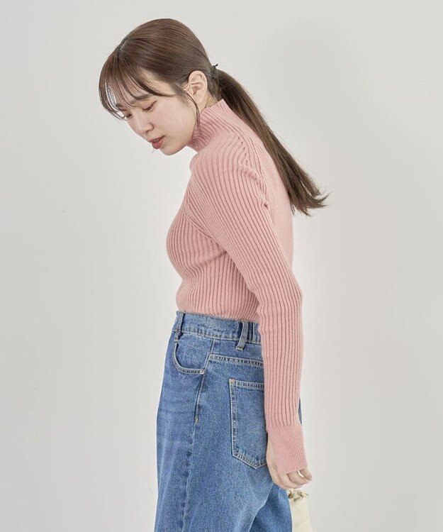 Green Parks ・Ｐｅｔｉｔ　Ｆｌｅｕｒ　ボトルネックリブニット Pink