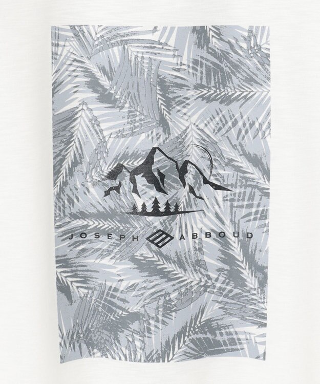 JOSEPH ABBOUD MOUNTAIN 【UNISEX】スラブリーフプリント Tシャツ ホワイト系