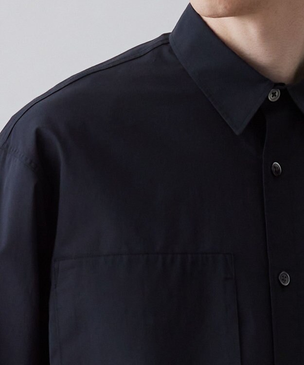 UNFILO MENS 【撥水】 コットンシャツ ブラック