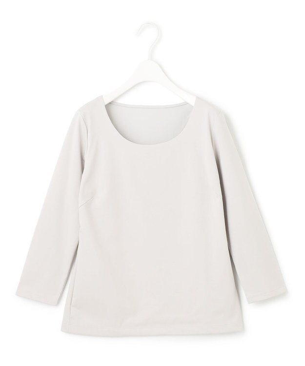 ICB 【洗える】 スーペリアジャージー Uネックカットソー ライトグレー系