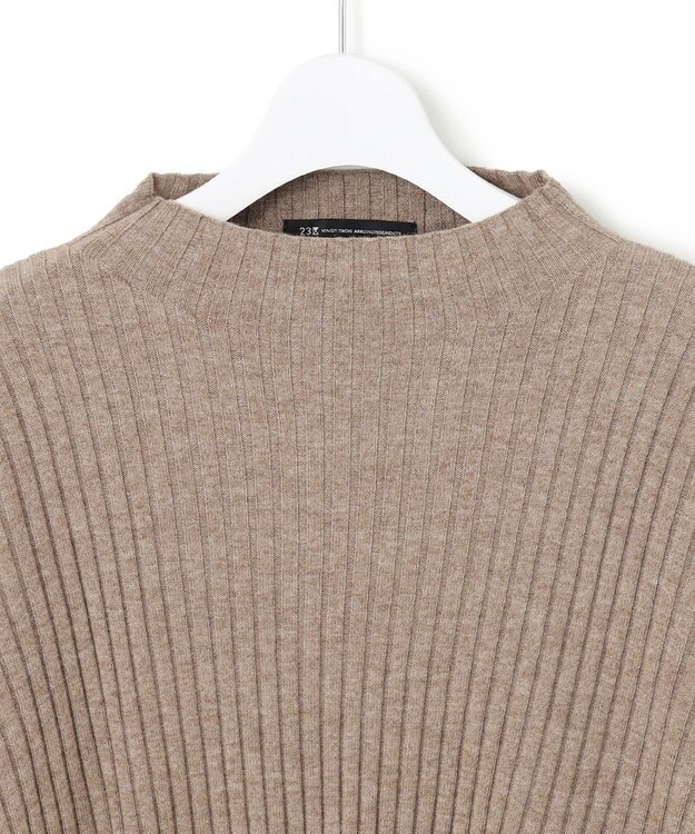 23区 L 【洗える】レイヤードニットツイン ワンピース ブラウン系