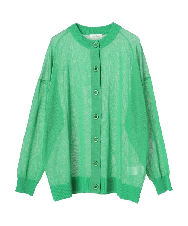earth music&ecology シアーニットカーディガン Green