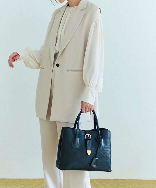 TOPKAPI 【Breath TOPKAPI】RIPPLE リプル バックル ショルダー付き B5 トートバッグ ブラック