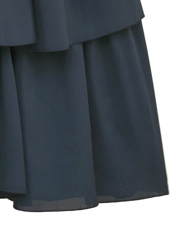 earth music&ecology ティアードヘムフレアスカート Navy